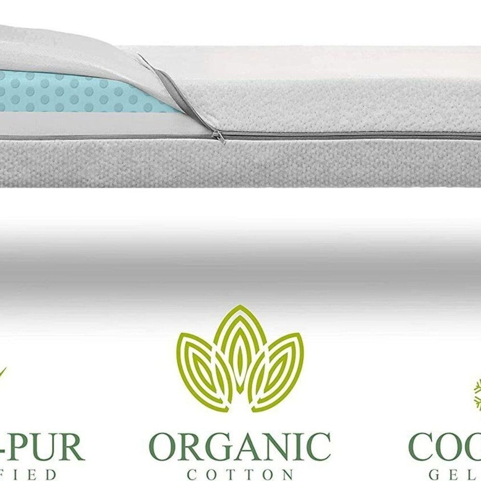 Modera Baby Organic Cotton Pack N Play Crib Mattress Memory Foam 38"x26"x4"