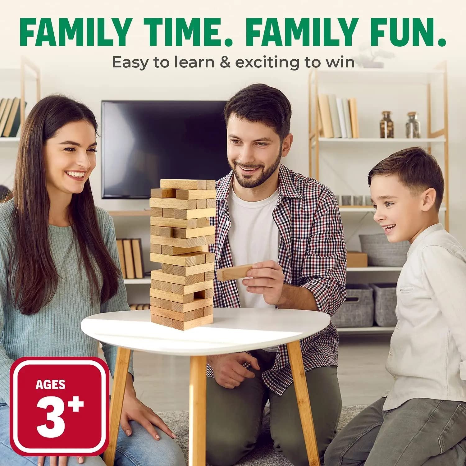 CoolToys Timber Tower Wood Block Stacking Game - Original Edition (48 Pieces) - 2 Pack