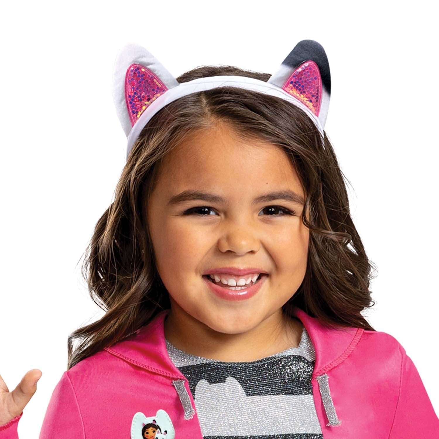 DreamWorks Gabby's Dollhouse, Official Gabby Kids Costume and Cat Ears Headband, Toddler Size Medium (3T-4T)