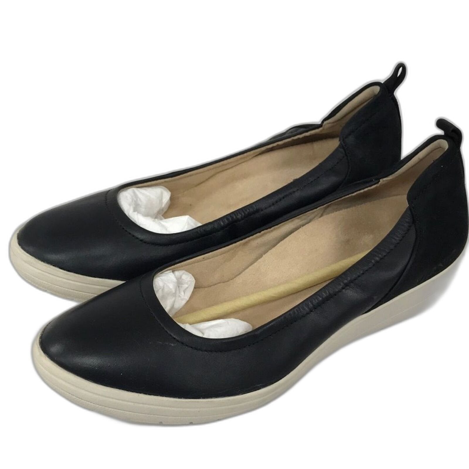 Vionic Jacey Womens Slip on Wedge Shoe Black leather 8 US