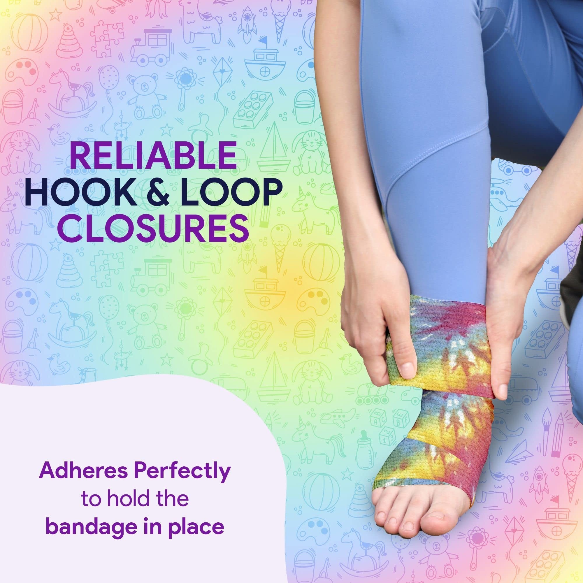 Elastic Bandage Wrap with Self Closure - 3” x 180” Compression Sports Wrap - 2 Breathable and Moisture Resistant Elasticated Medical Wrap Bandages for Foot, Leg, Arm, and Body Sprains