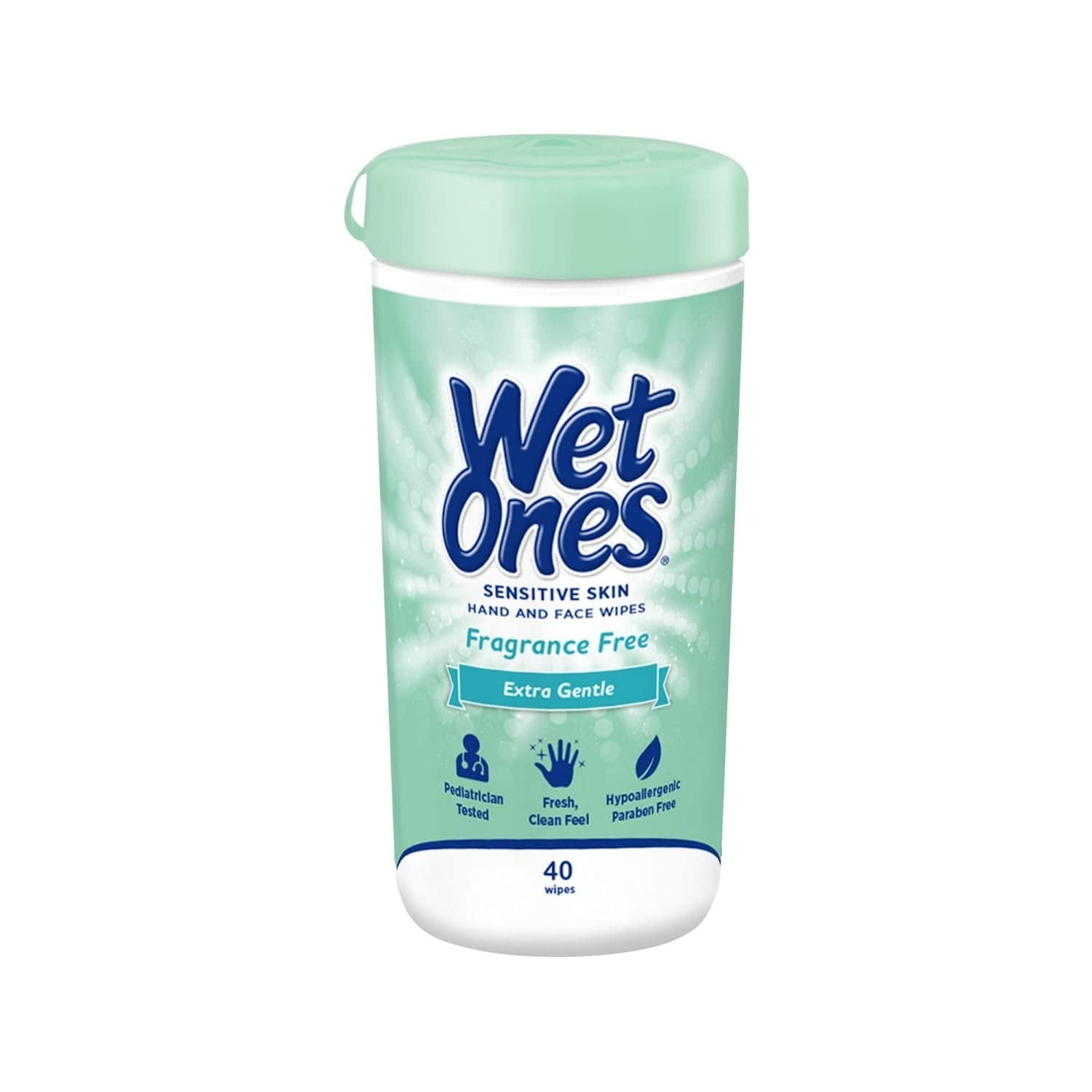 WET ONES Sensitive Skin Moist Wipes Extra Gentle 40 Each (Pack of 2)