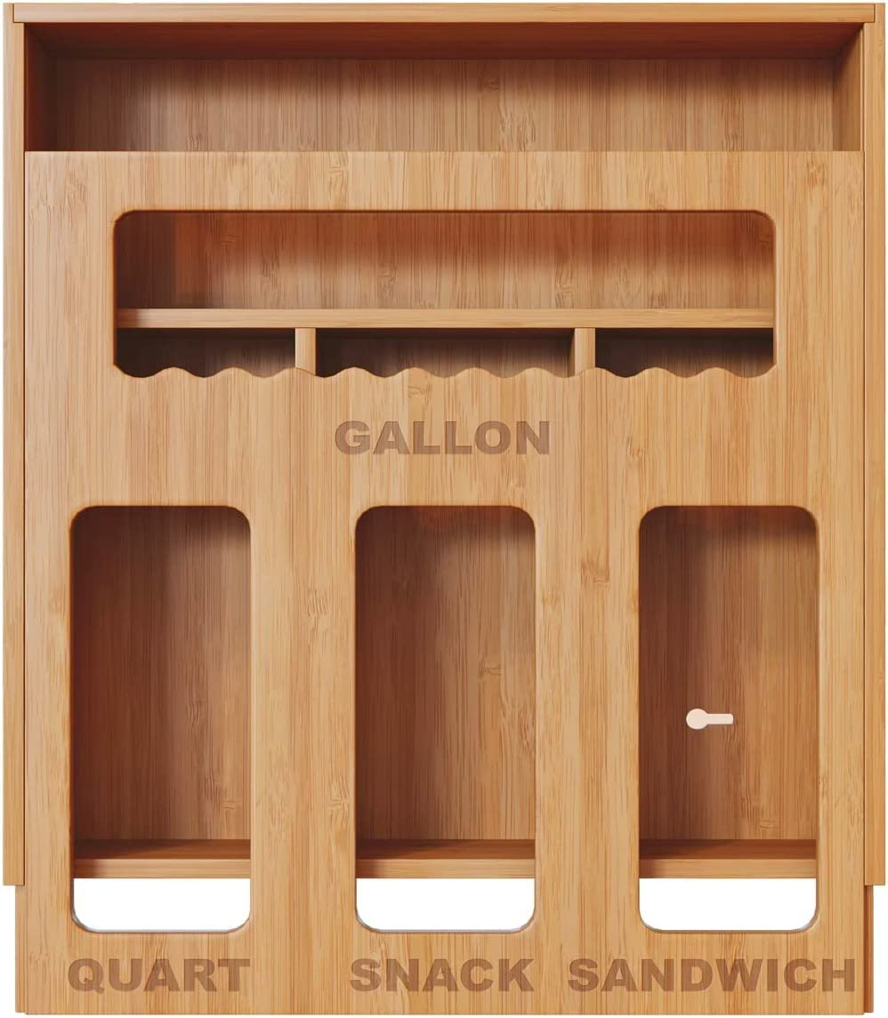 Bartnelli sandwich Bag Organizer Storage for Kitchen Drawer Organization, Plastic Sandwich Baggie Holder Dispenser | Compatible With All Brands and Sizes