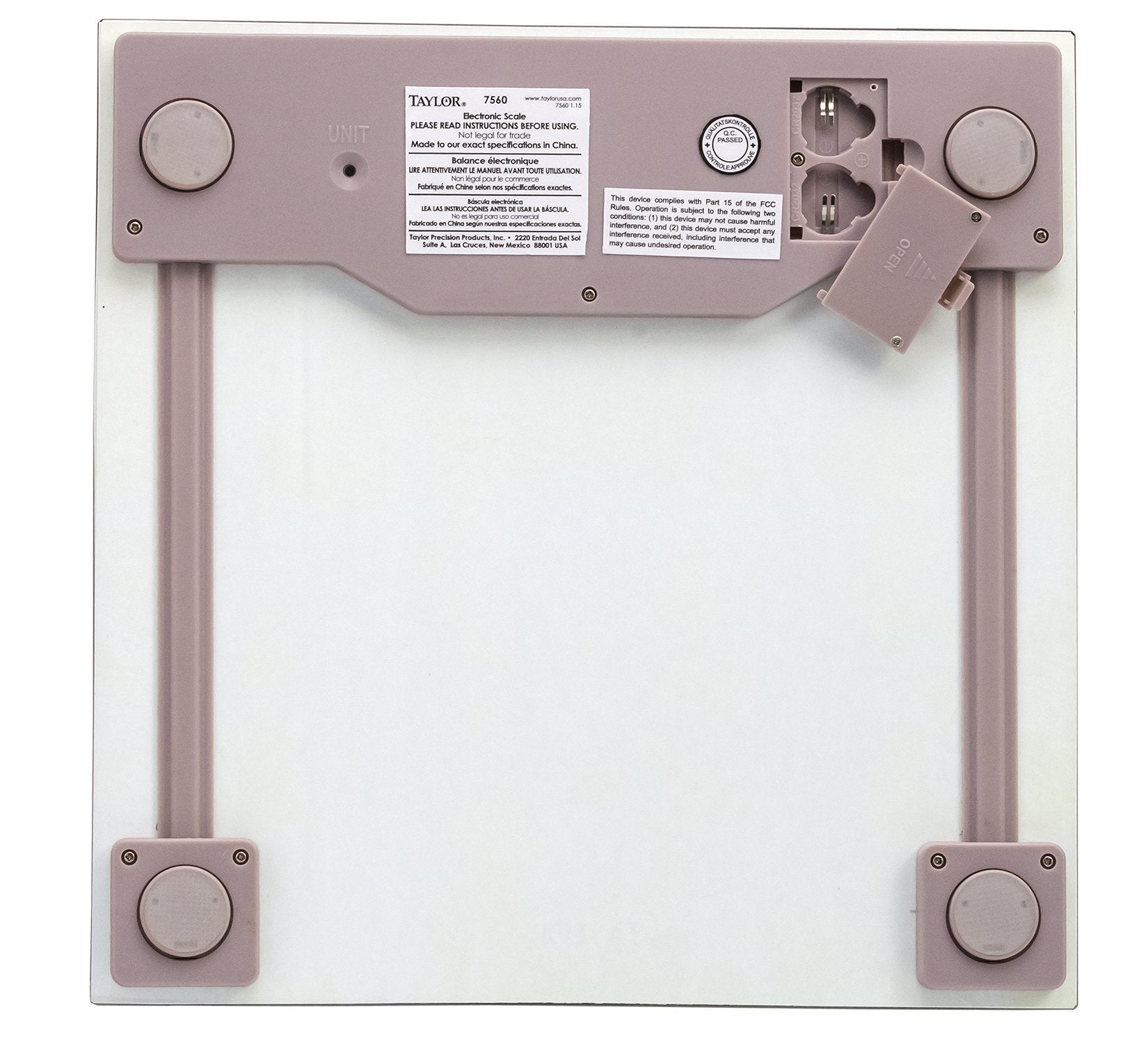 Taylor Glass Digital Bath Scale, Capiz Shell