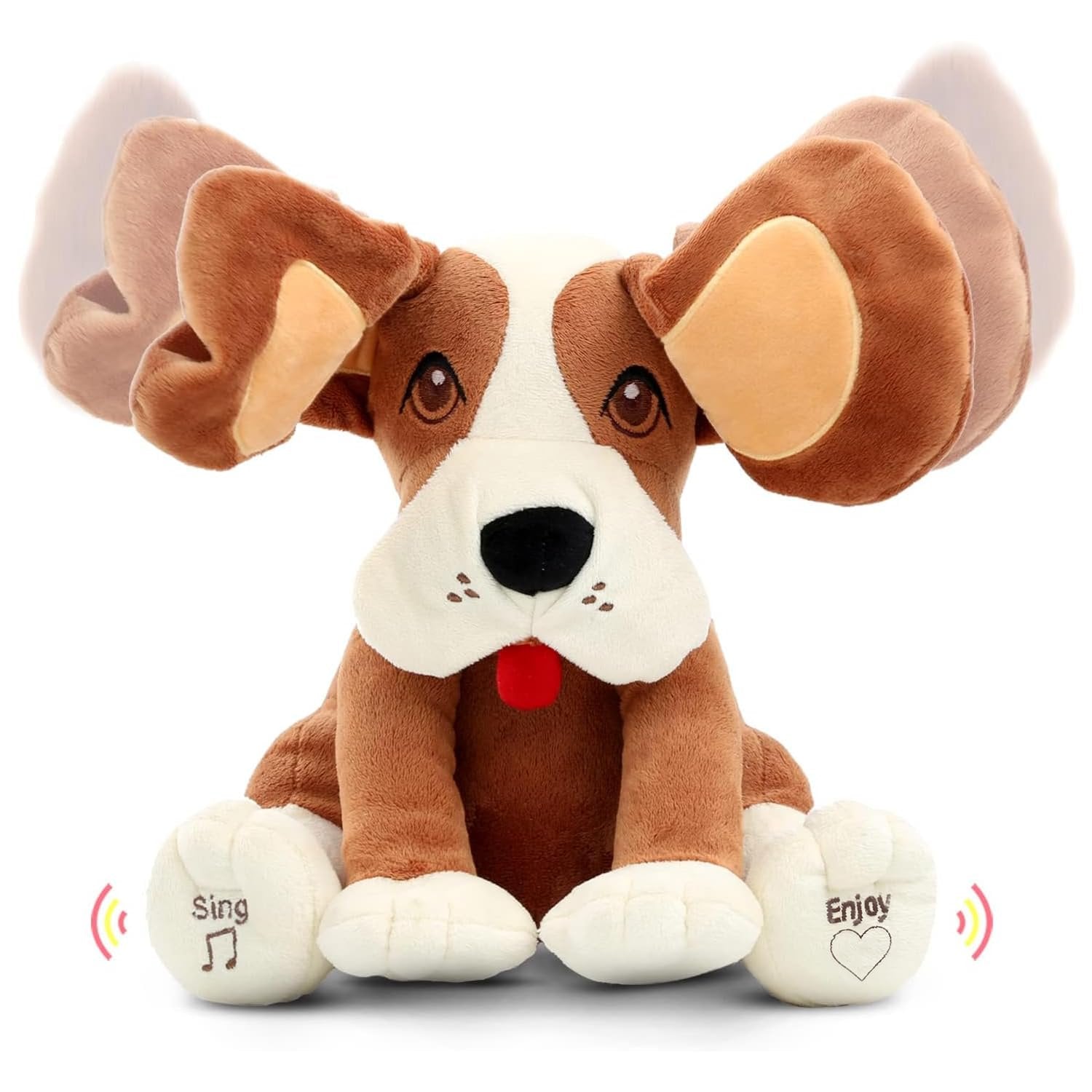 Bundaloo Animated Plush Peek A Boo Singing Dog with Floppy Ears | Plays Peek-A-Boo with Ears & Sings Do Your Ears Hang Low