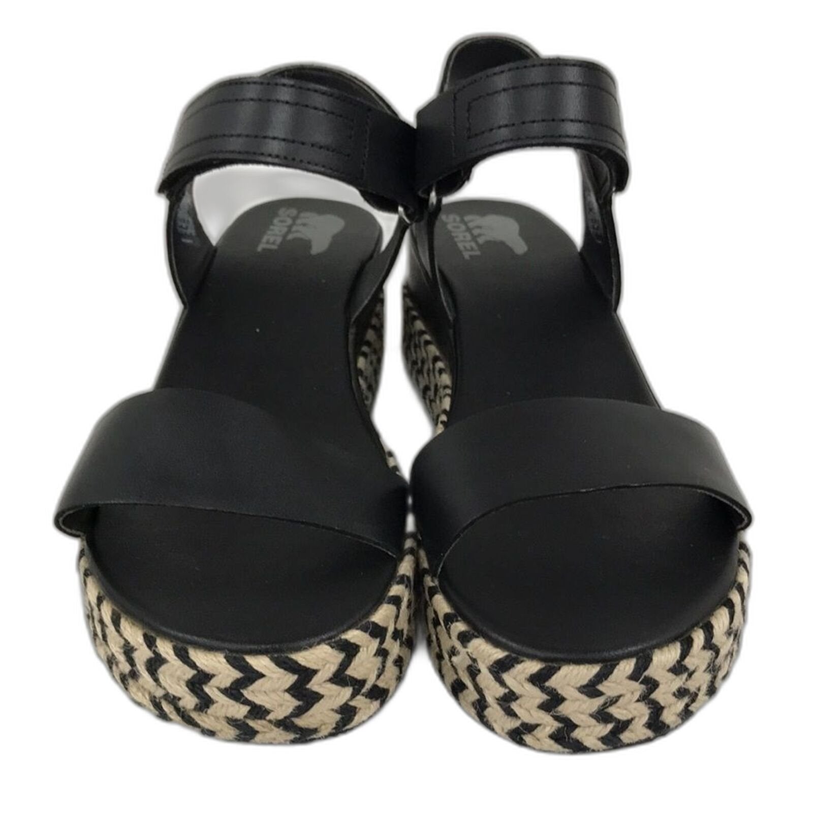 Sorel Womens Cameron Flatform Sandals Black Size 11 US