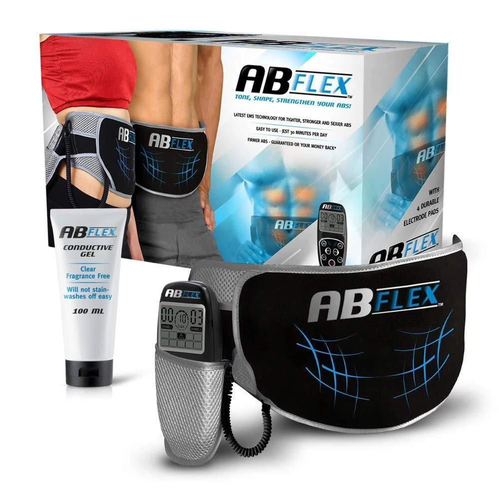 ABFLEX Ab Toning Belt for Developed Stomach Muscles, Remote for Quick and Easy Adjustments, 99 Intensity Levels and 10 Workouts for Fast Results