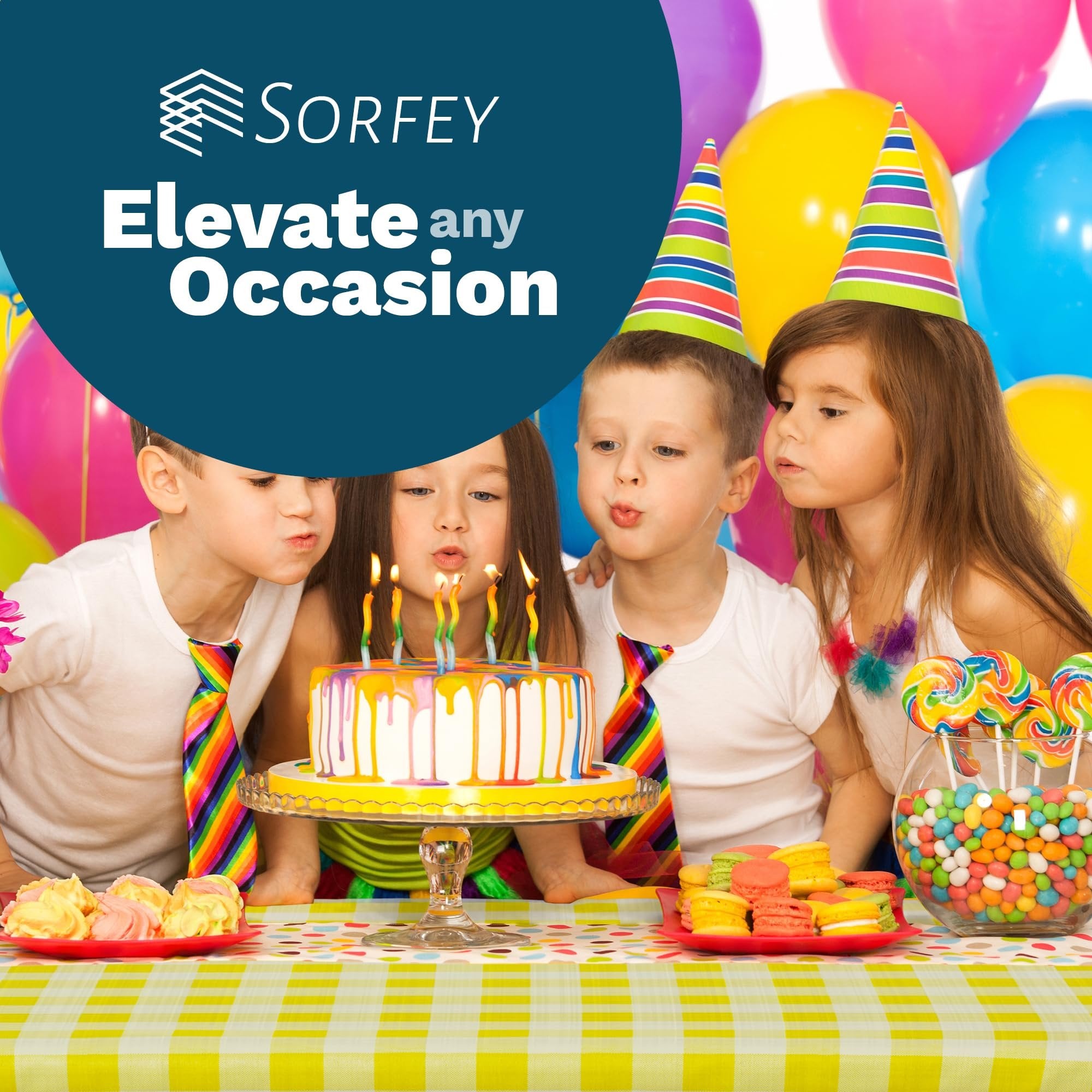 Sorfey Tablecover -Fitted with Elastic, Vinyl with Flannel Back, Fits for Table 48"x 24" Rectangle,Water Proof, Easy to Clean, Checked Yellow Design