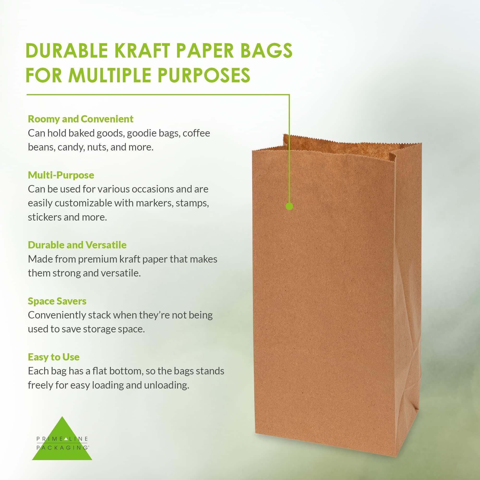 Brown Paper Lunch Bags - 4 LB Small Paper Lunch Bags 100 Count, Disposable Kraft Paper SOS Sack for Lunch Bags, Bread Bags, Sandwich Bags, Treat & Snack Bag, Deli, Bakery Use, in Bulk - 5x3.13x9.75