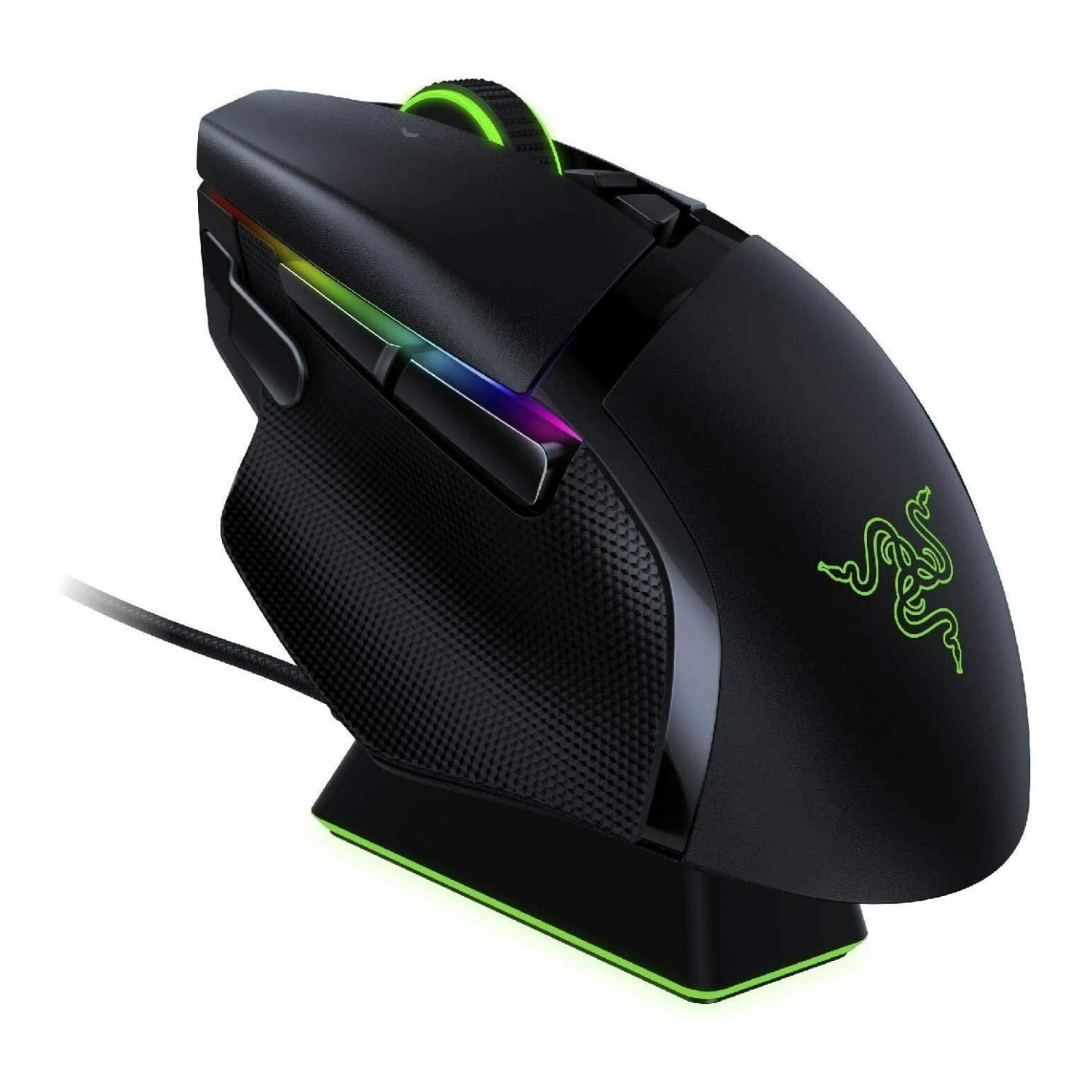 Razer Basilisk Ultimate Hyperspeed Wireless Gaming Mouse 20K DPI Optical Sensor Chroma RGB 11 Programmable Buttons Includes Charging Dock (Renewed)