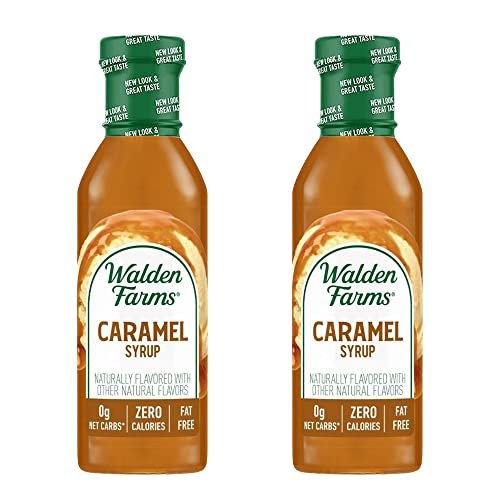 Walden Farms Caramel Syrup 12 oz Bottle (2 Pack) - Sweet Syrup, Near Zero Fat, Sugar and Calorie - For Pancakes, Waffles, French Toast, Yogurt, Oatmeal, Lemonade, Desserts, Snacks, Appetizers and Many More