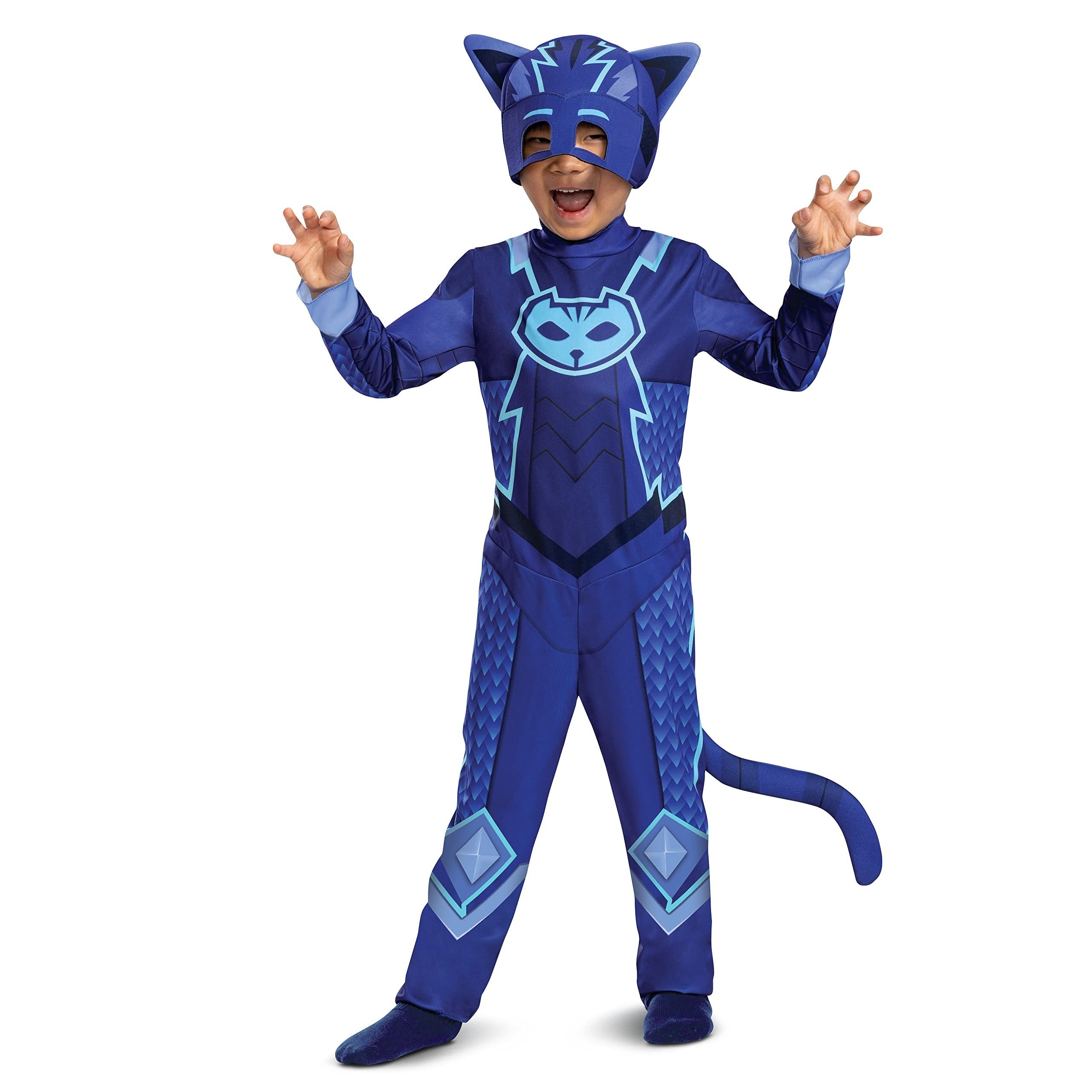 Disguise Catboy Costume for Kids, Official PJ Masks Megasuit Costume Jumpsuit and Mask, Toddler Size Large (4-6)