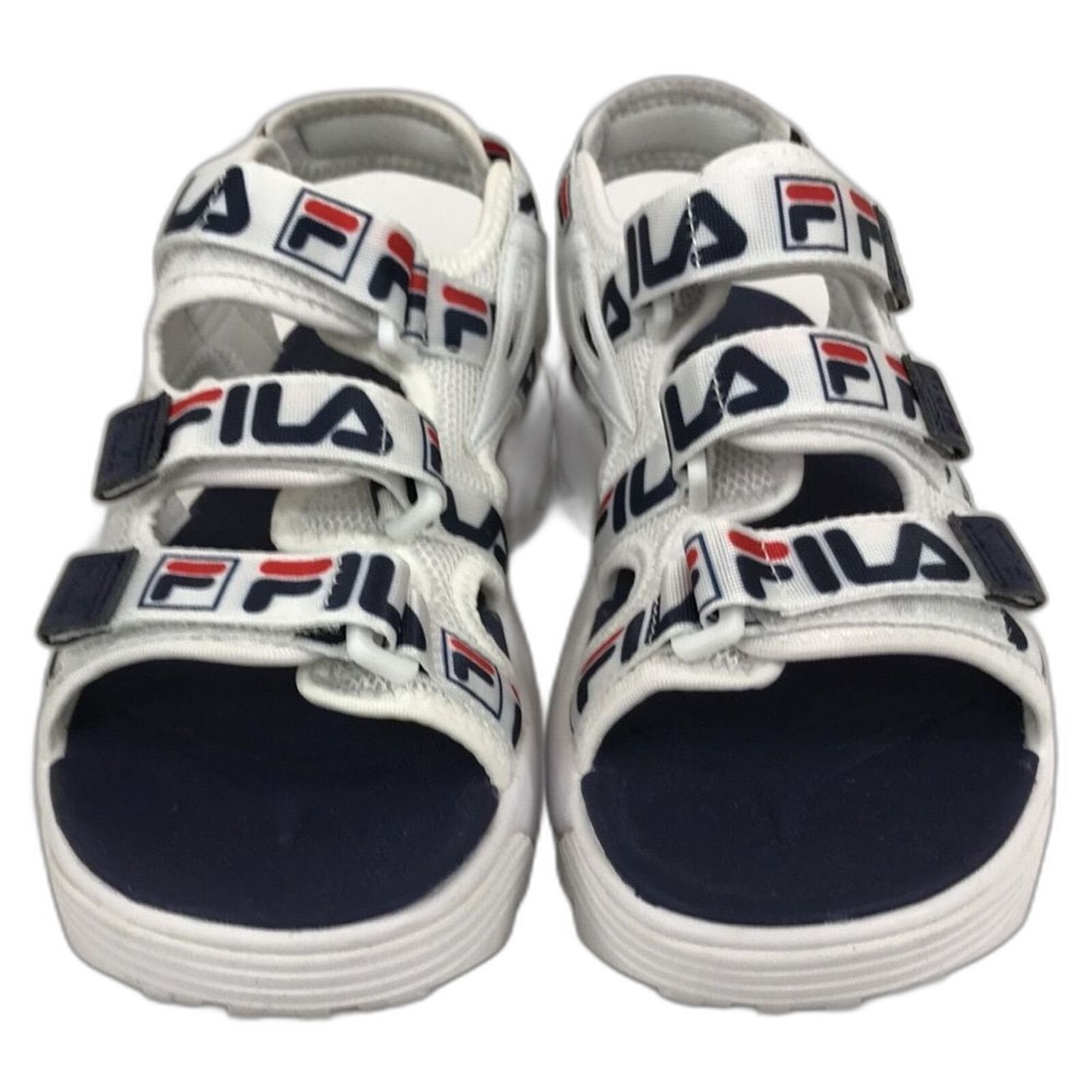Fila Womens Disruptor Sandals White Navy Red 6 US