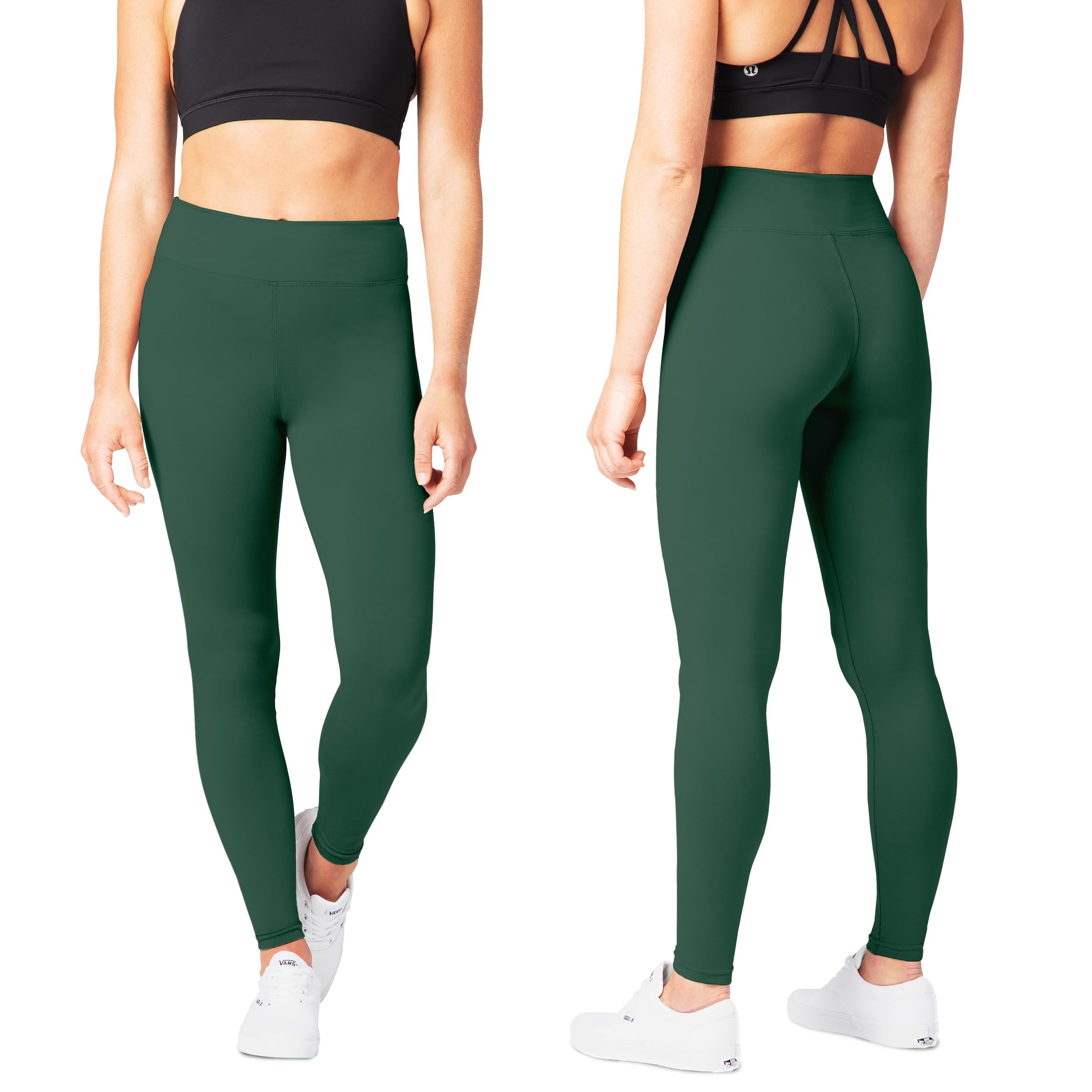 SATINA High Waisted Leggings for Women - Workout Leggings for Regular & Plus Size Women - Teal Leggings Women - Yoga Leggings for Women |3 Inch Waistband (Plus Size, Teal), Slim