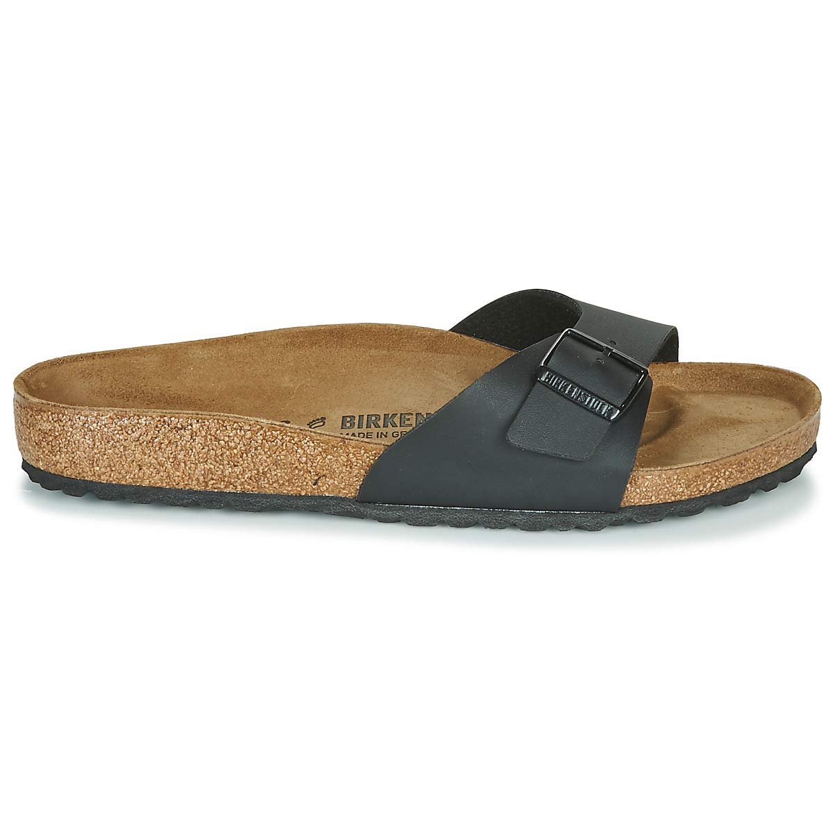 Birkenstock Women's Madrid Birko-Flor Sandal, Black Patent, 38 N EU/7-7.5 2A(N) US