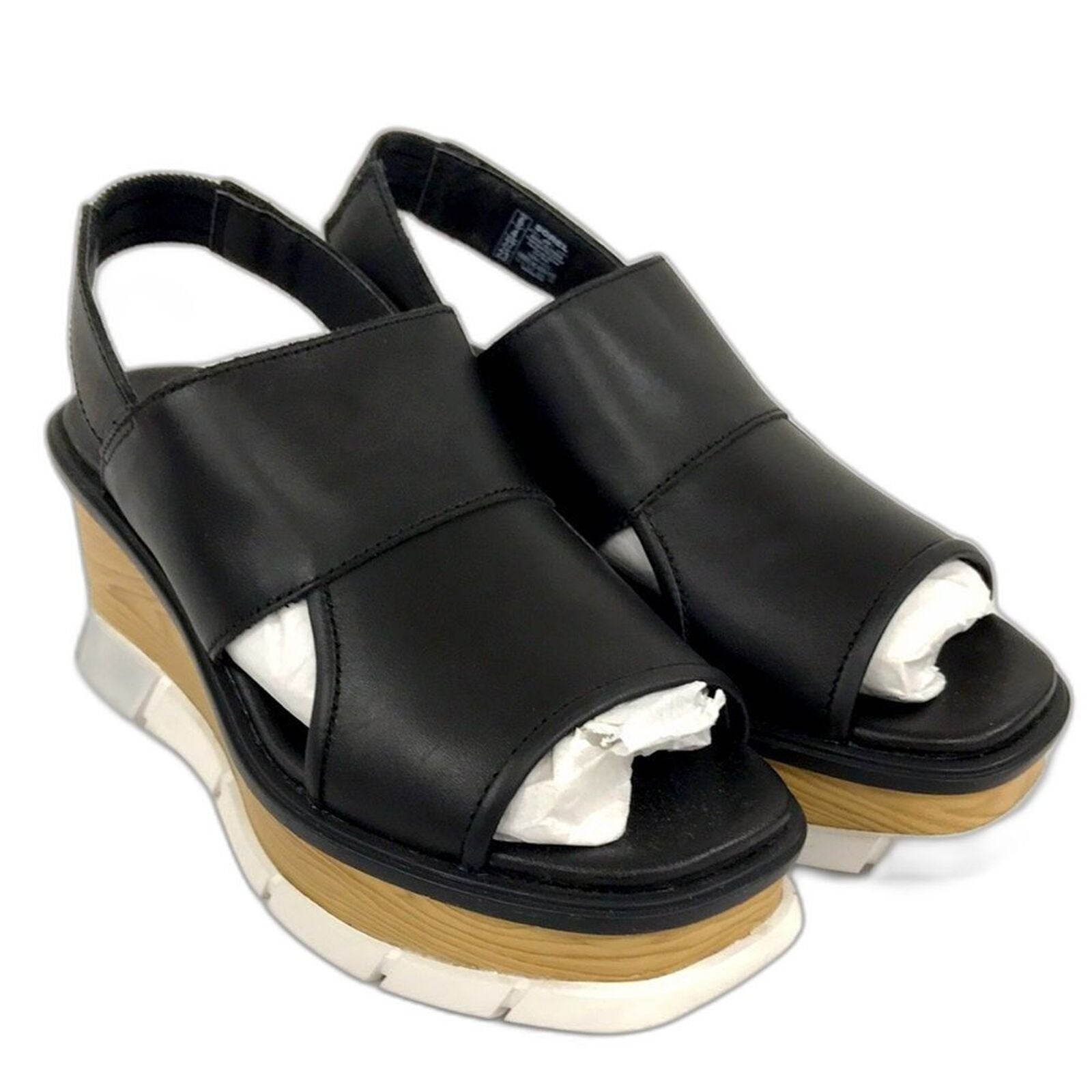 Sorel Womens Joanie III Slingback Sandals Black White 6 US