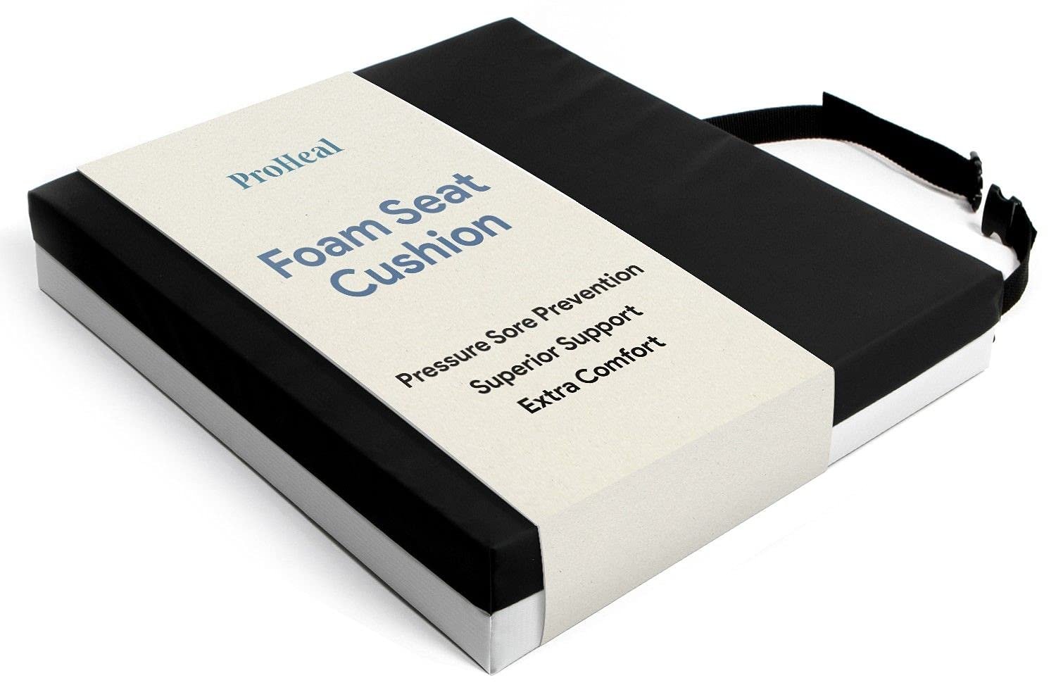 Foam Seat and Wheelchair Cushion 14” x 14” x 2" - Comfort and Pressure Relief Seat Cushion for Office Chair - Prevents and Treats Pressure Sores - Breathable and Fluid Resistant Stretch Nylon Cover