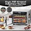 Magic Mill Commercial Food Dehydrator Machine | 7 Stainless Steel Trays | Adjustable Timer, Temperature Control | Dryer for Jerky, Herb, Beef, Fruit