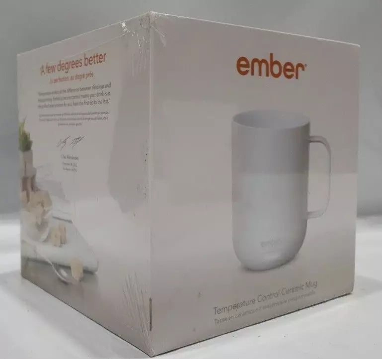 Ember Temperature Control Smart Mug, 10 Ounce, 1-hr Battery Life, White - App Co