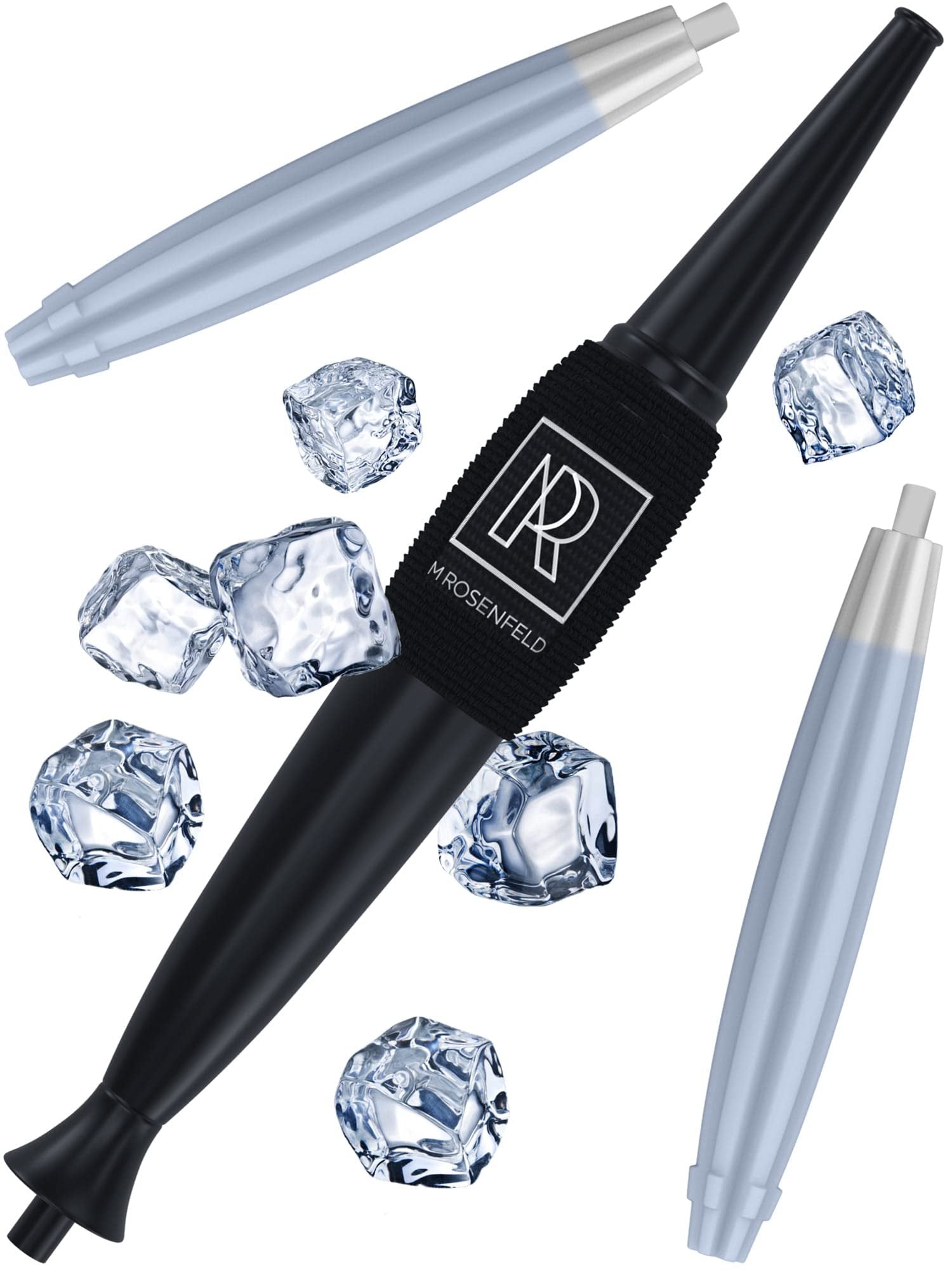 Premium Hookah Ice Hose Tips - ICE Bazooka with 2 Reinforced Cooling Packs and Soft Grip - Improved Hose Hookah Mouth Tips - Hookah Mouthpiece Accessory Set Cooling pad, Black