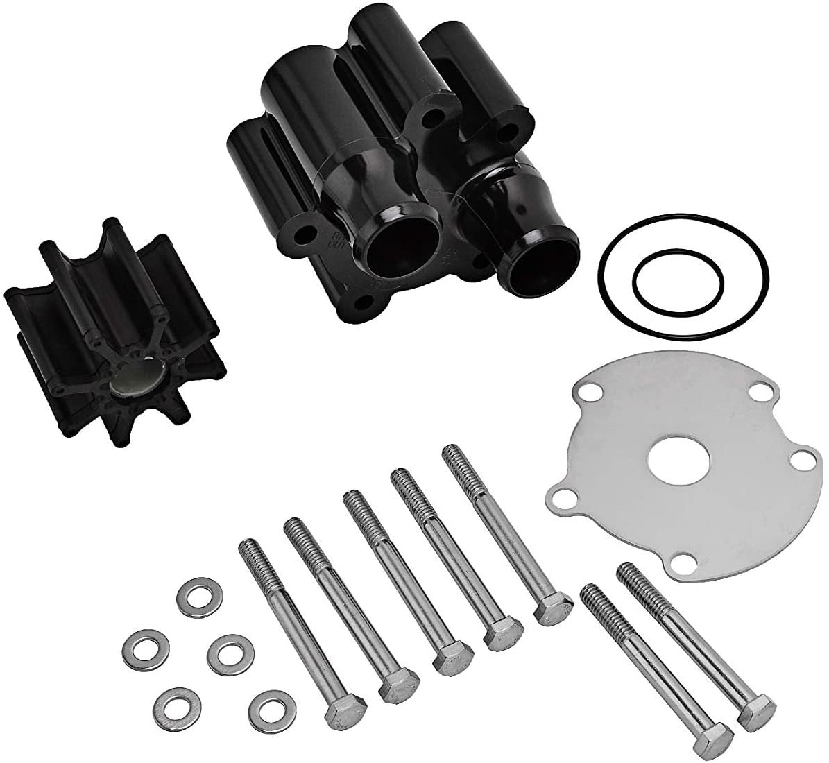 Water Pump Housing and Impeller Repair Kit - Replaces Sierra 18-3150, Quicksilver 807151A14, Mercury 46-807151A14, 46-807151A7 - Fits Mercruiser Alpha, Bravo Engines - Fresh Raw Pump Marine Inboard