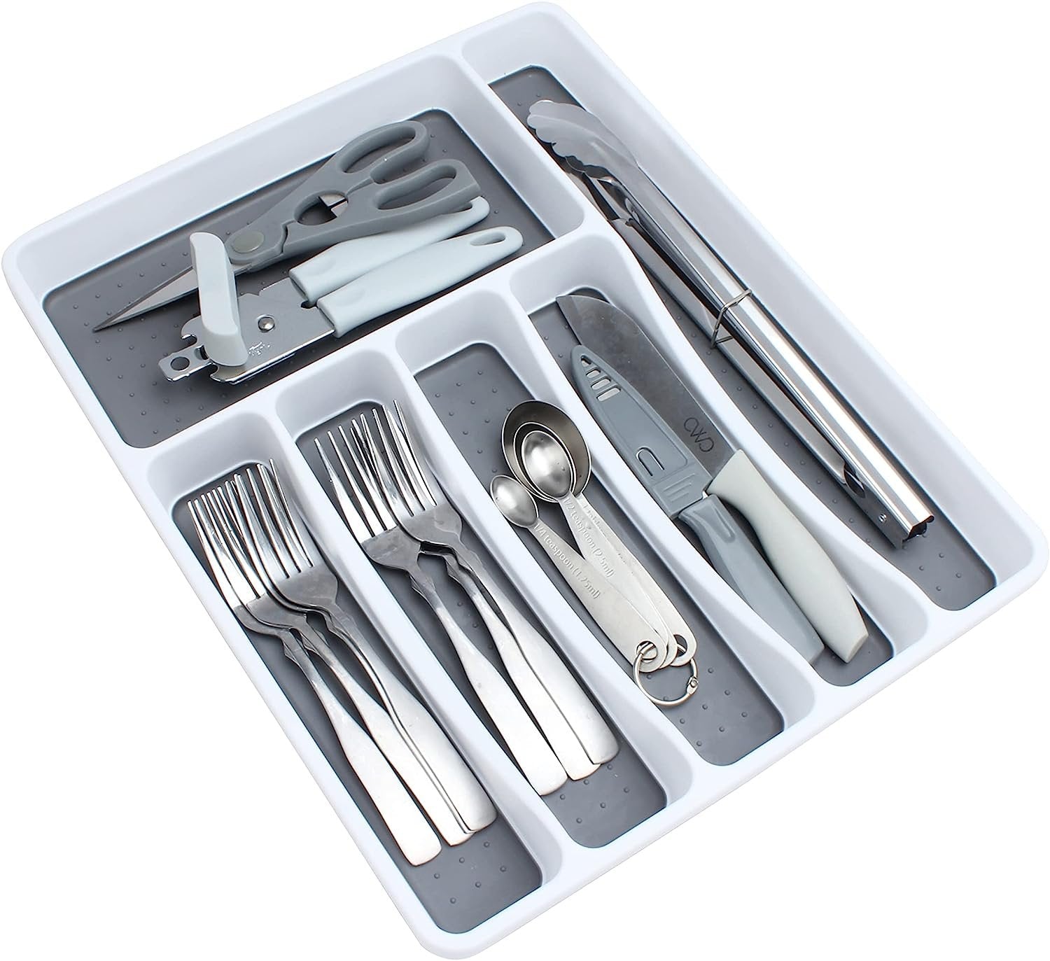 SIMPLEMADE Kitchen Drawer Silverware Organizer Tray - 6-Slot Small Flatware Holder and Utensil Holder - Desk Drawer Organizer - Storage for Kitchen, Office, Bathroom