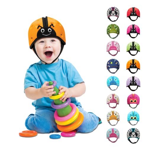 SafeheadBABY Infant Safety Helmet | Ultra-Lightweight | Ladybird Orange | Expandable | 7-24 Month