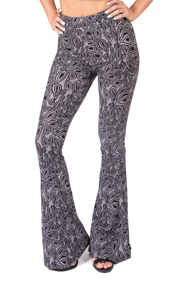 SATINA White Herbage Flared Wide Leg Pants - Size Small | Printed & Solid | Free Shipping & Returns