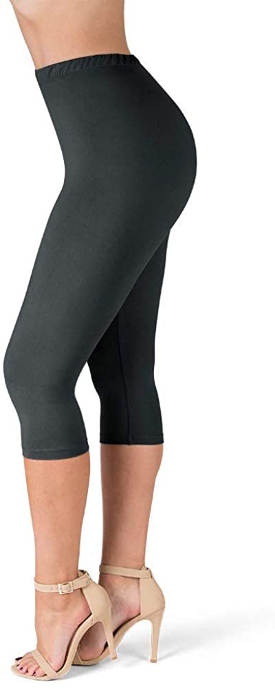 SATINA High Waisted Leggings for Women | Full Length | 1 Inch Waistband (One Size, Black)