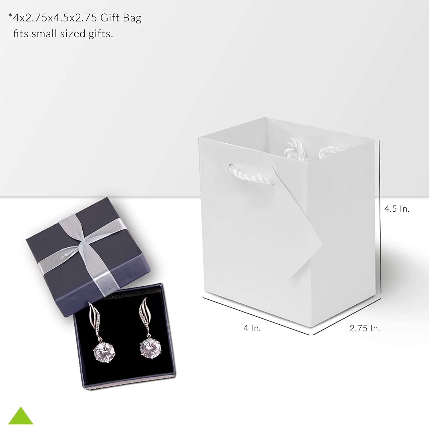 12 Pack 4x2.75x4.5 White Gift Bags with Handles - Perfect for Birthdays, Weddings, and More - Free Shipping & Returns