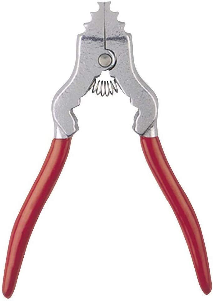 Ciata Chain Pliers, Fixture Spring loaded Chain Plier with Red Vinyl Grip in Silver Finish