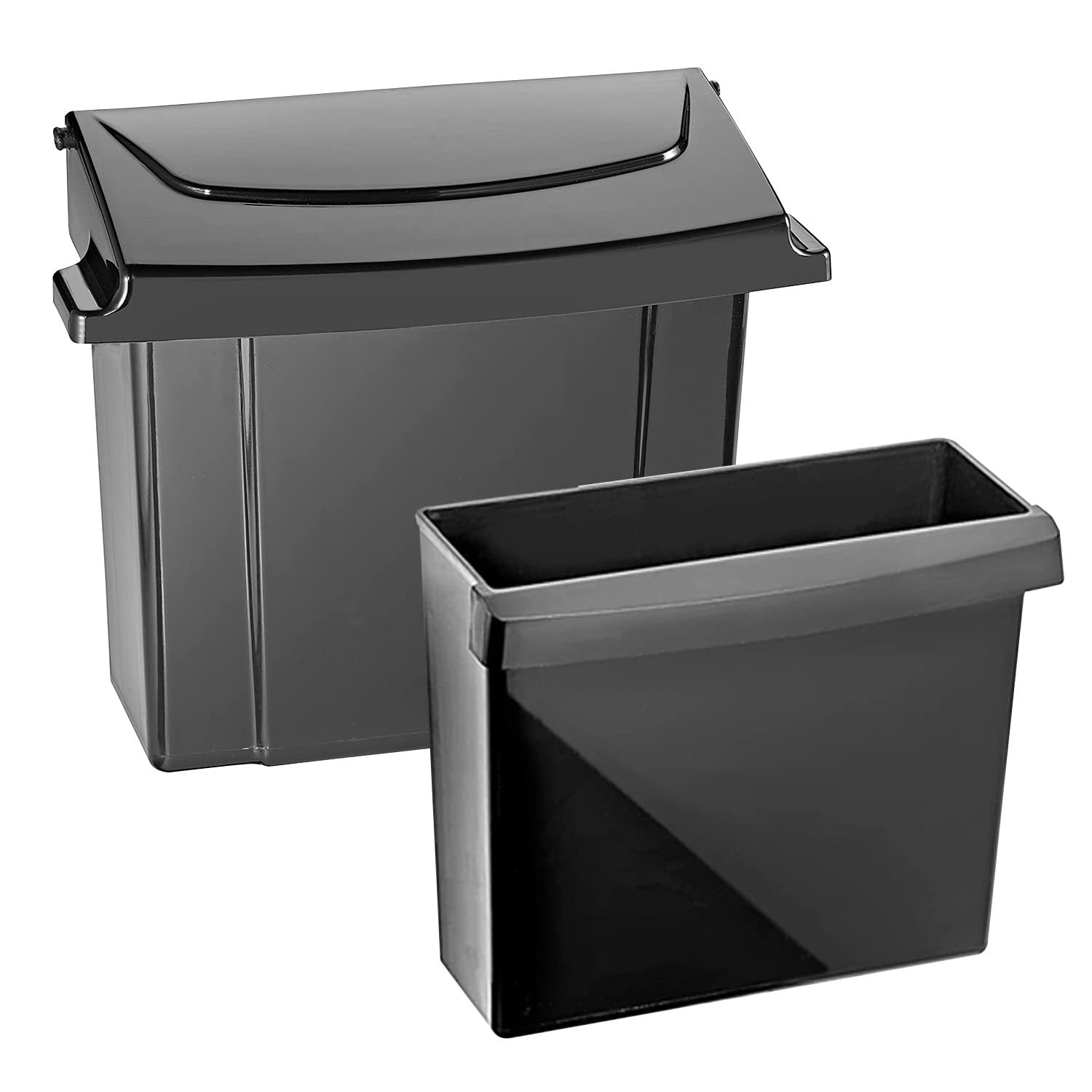 Alpine Industries Sanitary Napkin Receptacle - 12in, Black - Tampon & Waste Disposal Container - Durable ABS Plastic - Free Shipping