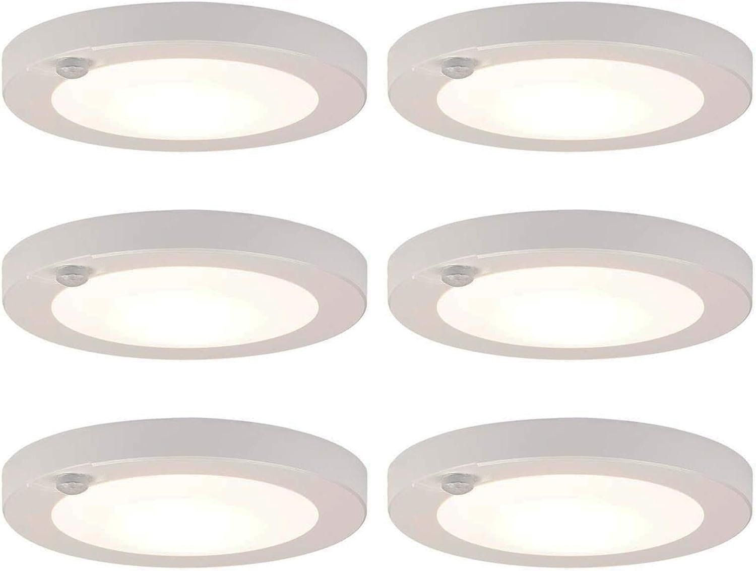 Ciata Motion Sensor Night Light Indoor-Sensor Lights Indoor Motion Detection-Integrated LED Motion Sensor Flush Mount Indoor Fixture-Indoor-Night Light Motion Sensor Motion Lights (4000K 6 Pack)