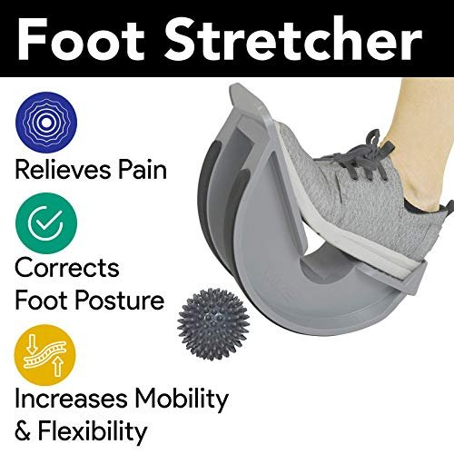 ProHeal Foot Rocker Calf Stretcher with Spiked Ball Massager - for Plantar Fasciitis, Achilles Tendonitis - Calf, Foot, Heel, and Ankle Stretcher - Lower Leg Pain Relief - Pink with Gray Ball