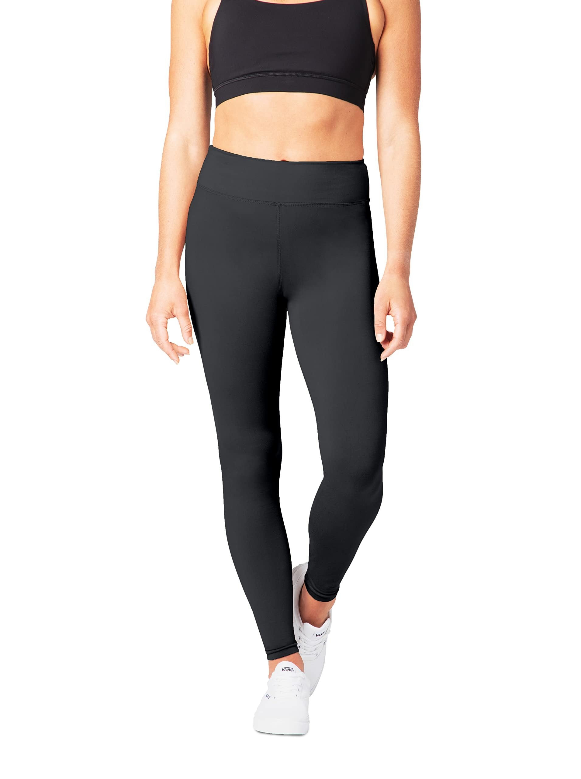 High Waisted Charcoal Leggings - SATINA - Yoga & Workout - Plus & Regular Sizes - 3 Waistband - Free Shipping & Returns