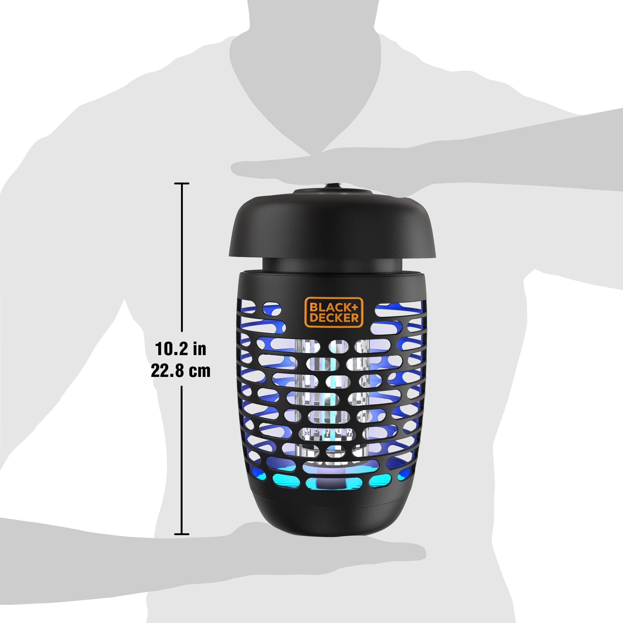 BLACK+DECKER Bug Zapper - Indoor/Outdoor - 600 sq. ft. Coverage - Mosquito Repellent & Zapper - Fly Traps - Gnat & Moth Traps - 1 Count