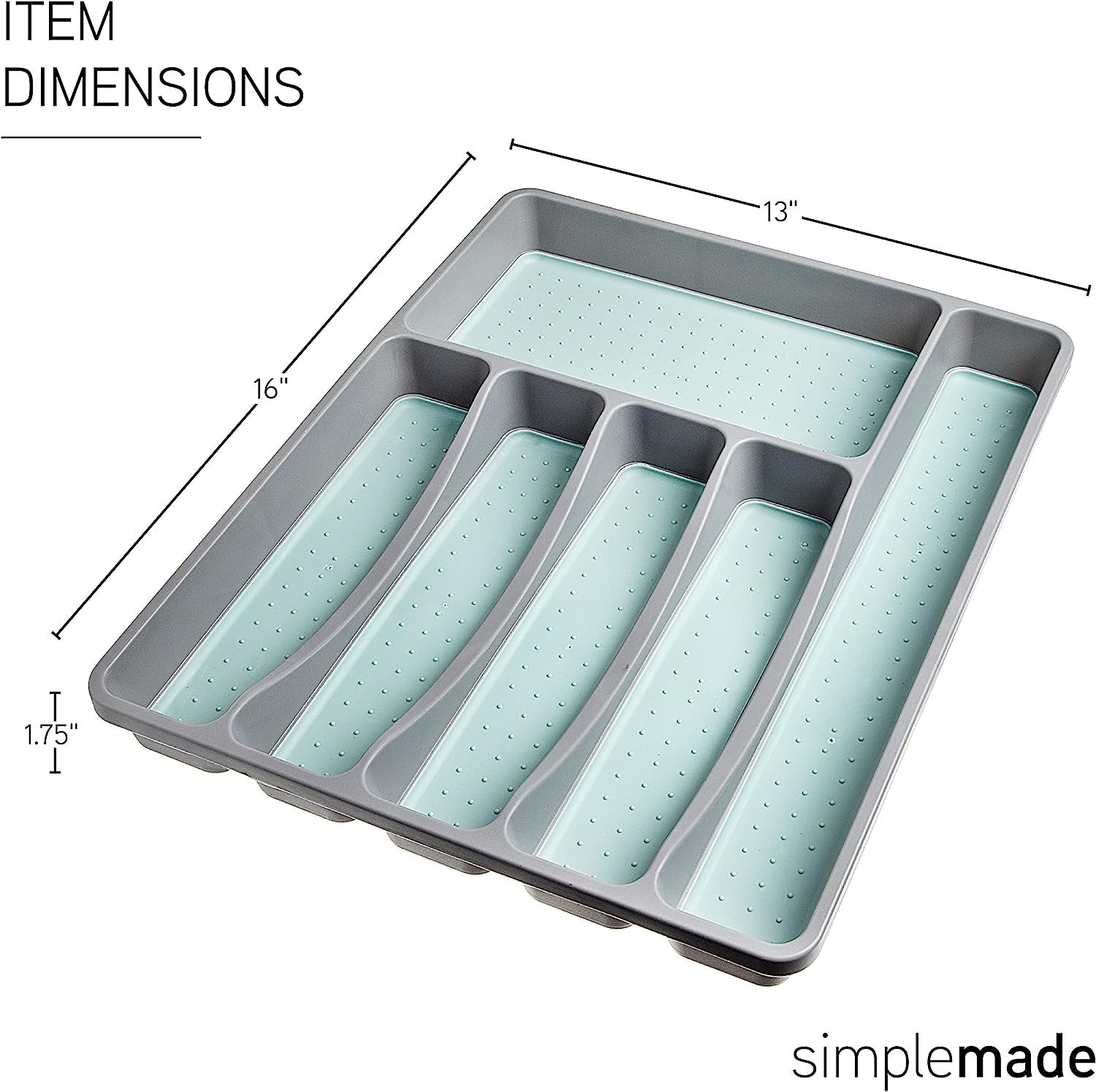 SIMPLEMADE Kitchen Drawer Silverware Organizer Tray - 6-Slot Small Flatware Holder and Utensil Holder - Desk Drawer Organizer - Storage for Kitchen, Office, Bathroom