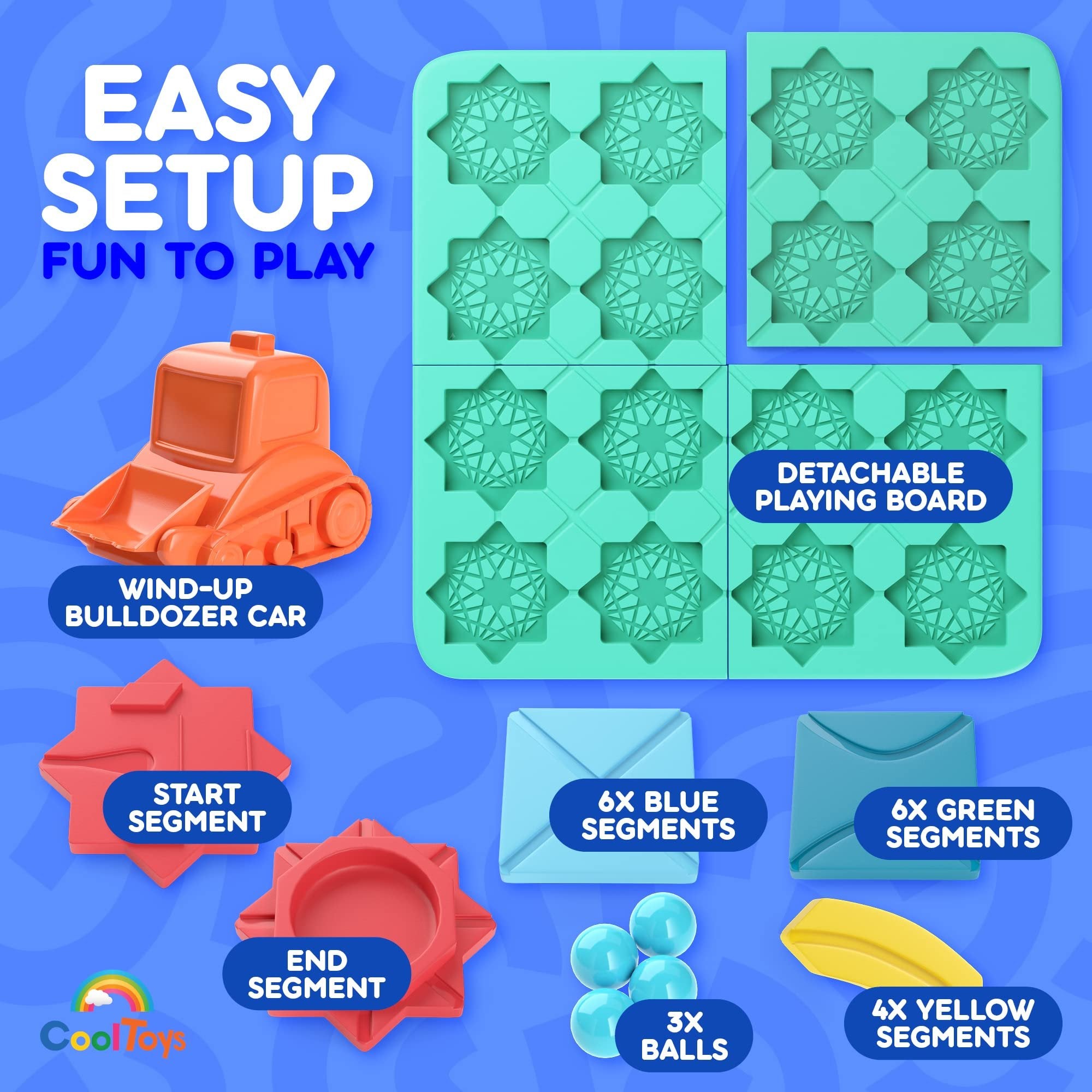 CoolToys Build-A-Track Brain Teaser Puzzles for Kids Ages 4-8 - Educational Smart Logic Board Game for Children, 4 Levels & 100+ Skill-Building Challenges, Fun Home & Travel Boys & Girls STEM Activity