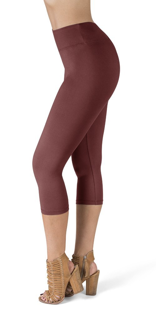 Wild Ginger High Waist Capri Leggings for Women - Tummy Control - One Size - 3 Waistband