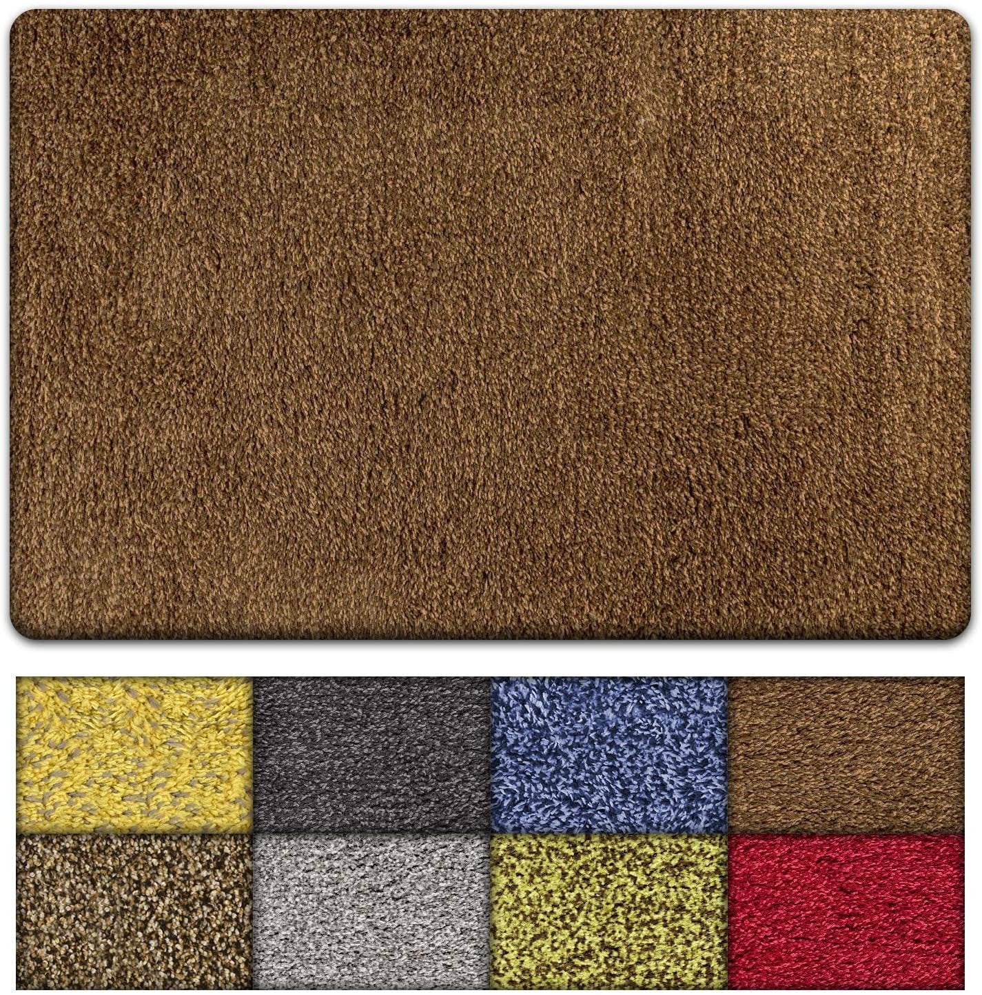Kaluns Door Mat, Front Doormat, Super Absorbent Mud Mats, Doormats for Entrance Way, Entry Rug, Non Slip PVC Waterproof Backing, Shoe Mat for Entryway, Machine Washable (24x36 Dark Brown)