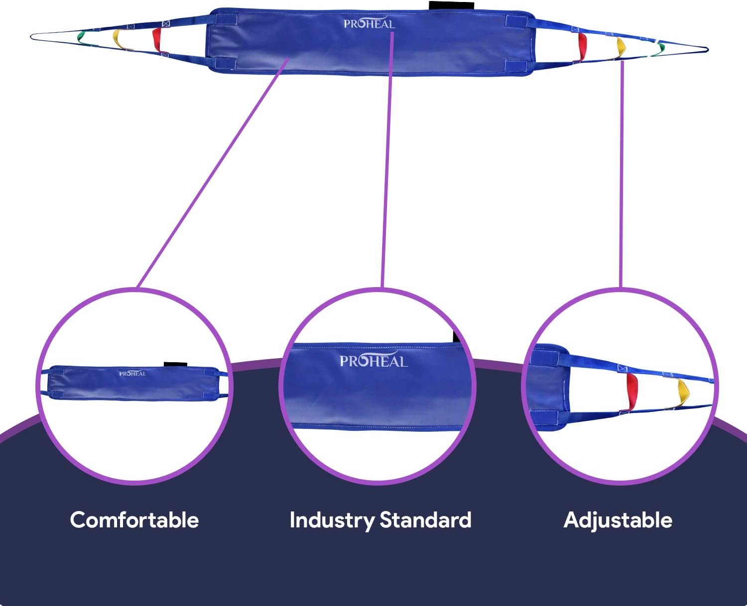 ProHeal Universal Buttocks Support Strap for Sit to Stand Patient Transfer Lift Slings, 57"L x 11" - Polyester - Compatible with Hoyer, Invacare, McKesson, Drive, Lumex, Medline, Joerns and More