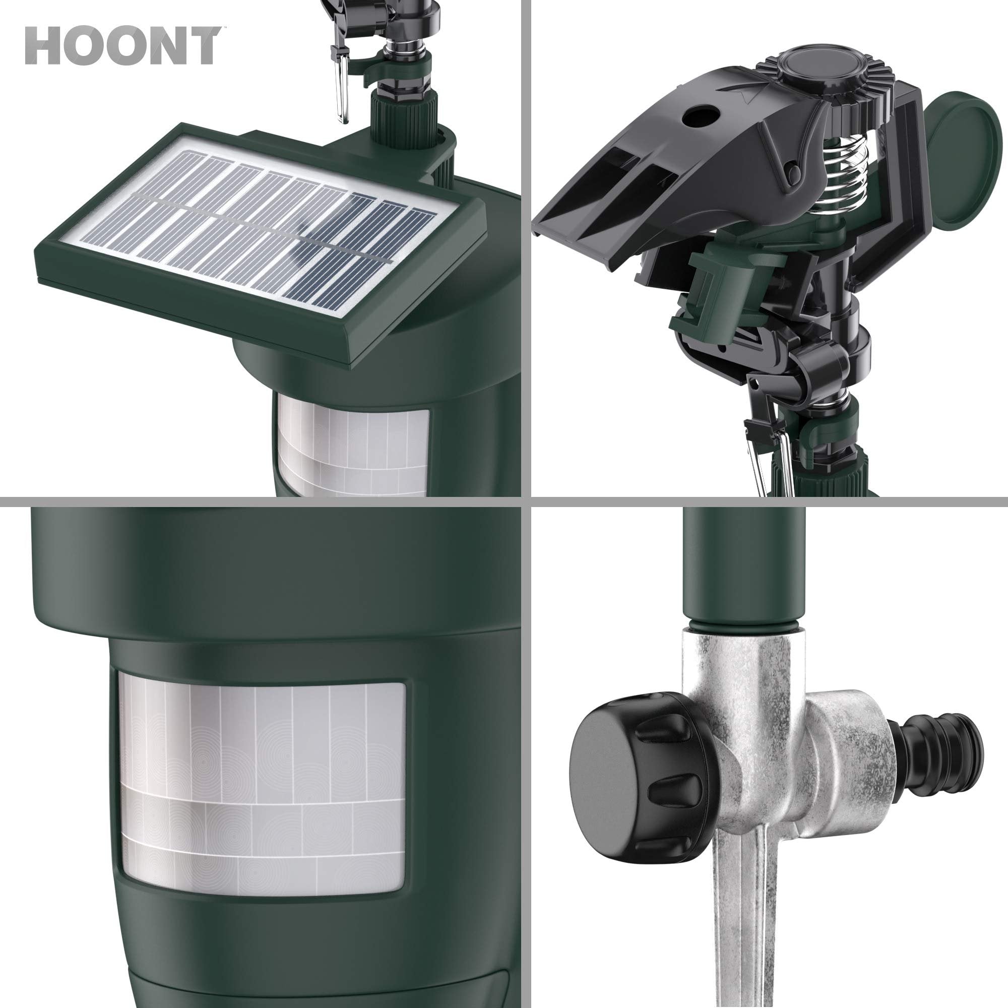 New Hoont Cobra Animal Repeller | Solar-Powered Water Blaster | Motion-Activated | Protect Yard & Garden | Size: Large