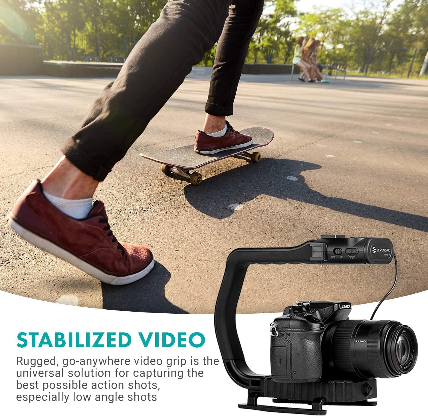 Movo MicRig-W2 Wireless Microphone Filmmaker Kit - Video Handle Stabilizer with Built-in Dual Wireless Lavalier Microphone Compatible with Canon EOS, Nikon, Sony, Panasonic DSLR and Mirrorless Cameras
