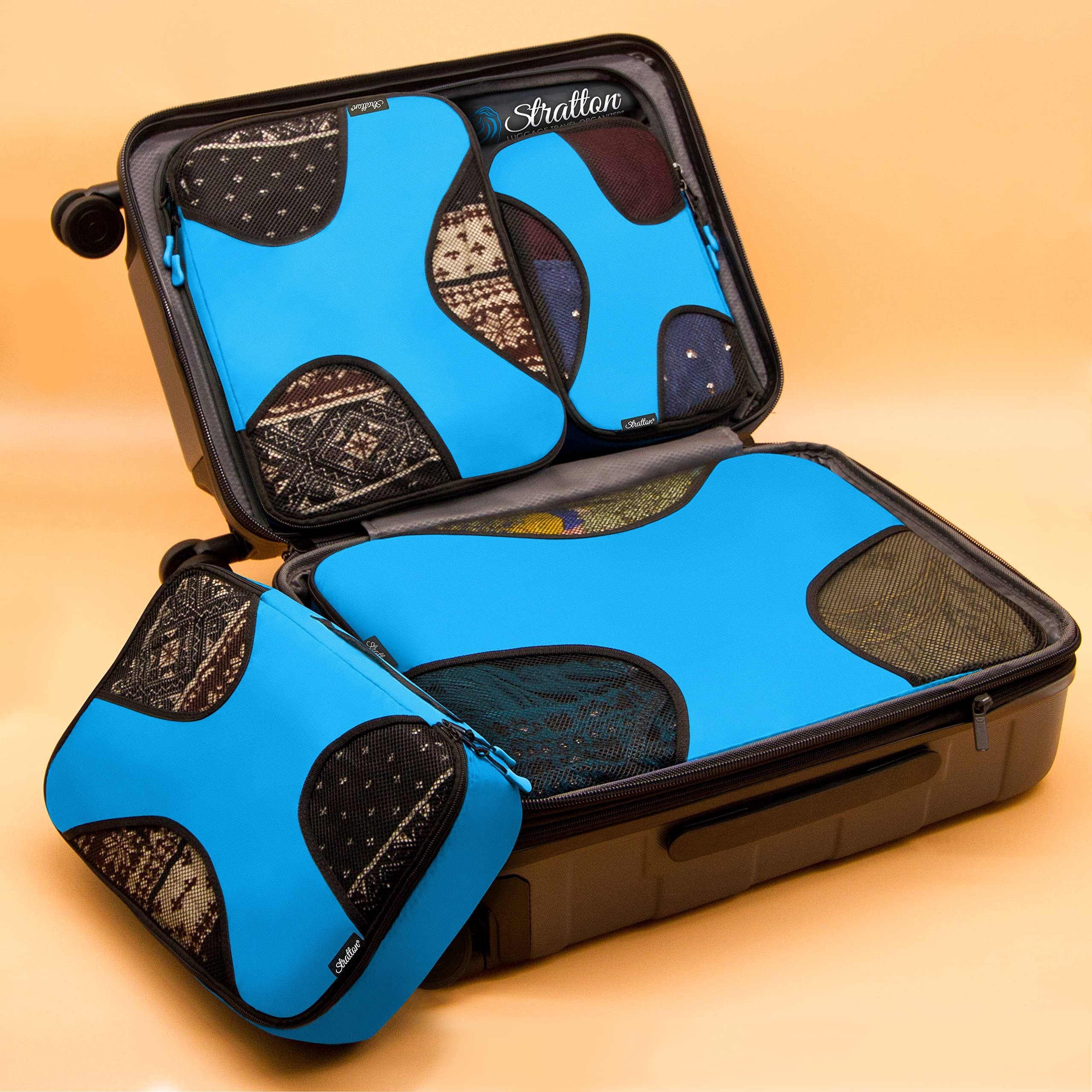 Stratton 5 Set Packing Cubes & Laundry Bag, Gentleman's Blue, Free Shipping & Returns, One Size