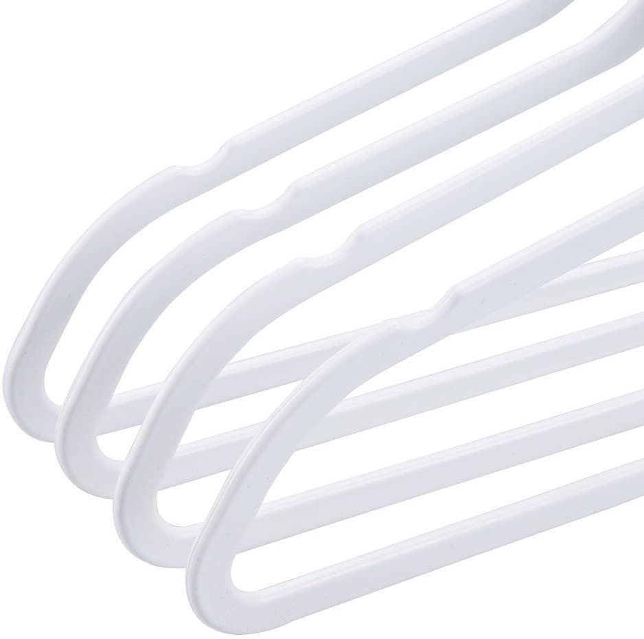 Quality Hangers Clothes Hangers 50 Pack - Non-Velvet Plastic Hangers for Clothes -Heavy Duty Coat Hanger Set -Space-Saving Closet Hangers with Chrome Swivel Hook, Functional Non-Flocked Hangers, White