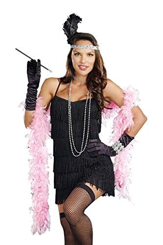 Dreamgirl Women's Flapper Costume, Black, X-Large