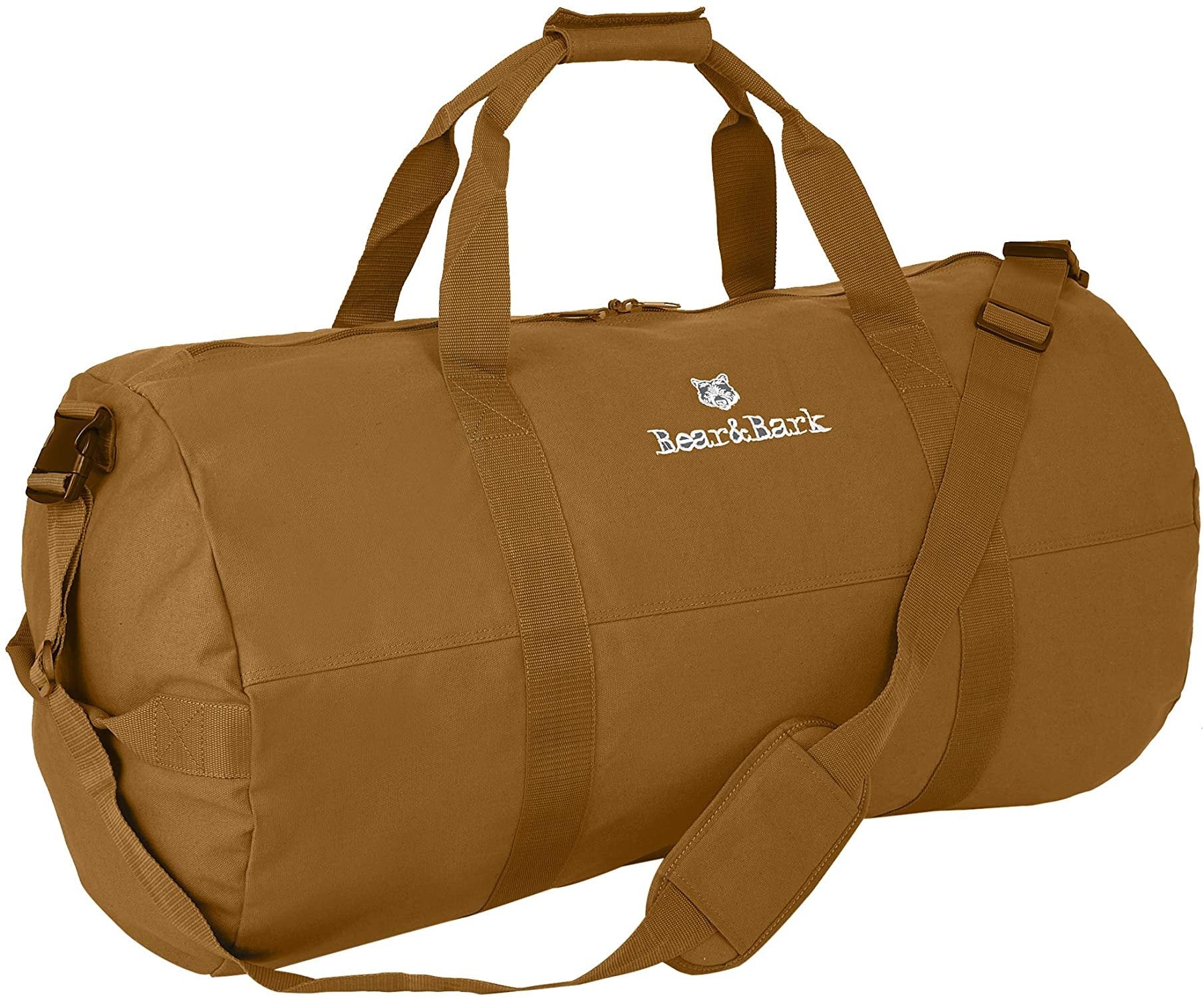 Very Large Duffle Bag – Desert Brown 38”x20” - 195.6L - Canvas Military and Army Cargo Style Duffel Tote for Men and Women– College Student, Gym, Backpacking, Travel Luggage and Storage Shoulder Bag