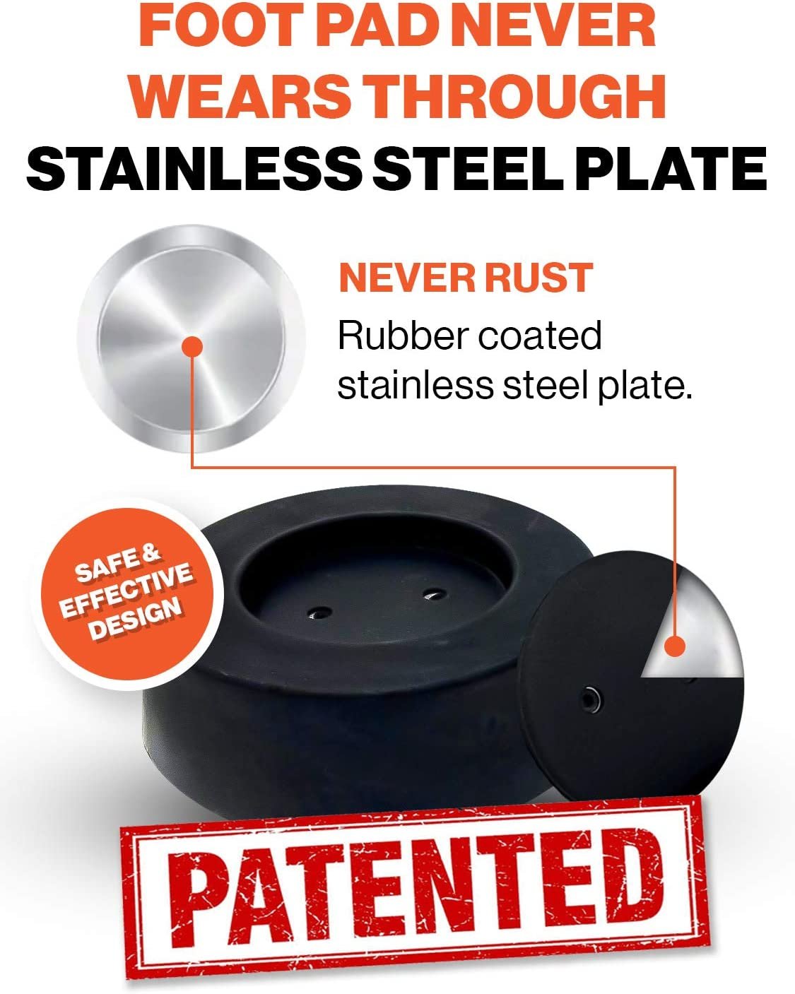 4 Pack SlipToGrip Washer Dryer Pads - BE QUIET Non Vibration, Stainless Insert - PATENTED, FREE Ship & Return