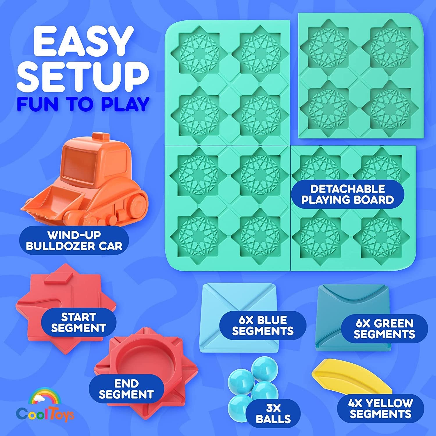 CoolToys Build-A-Track Brain Teaser Puzzles for Kids Ages 4-8 - Educational Smart Logic Board Game for Children, 4 Levels & 100+ Skill-Building Challenges, Fun Home & Travel Boys & Girls STEM Activity