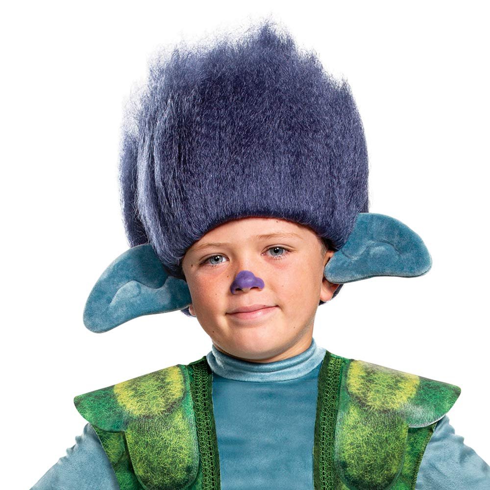 Trolls World Tour Branch Costume, Trolls World Tour Children's Deluxe Dress Up Outfit for Boys, Kids Size Small (4-6)